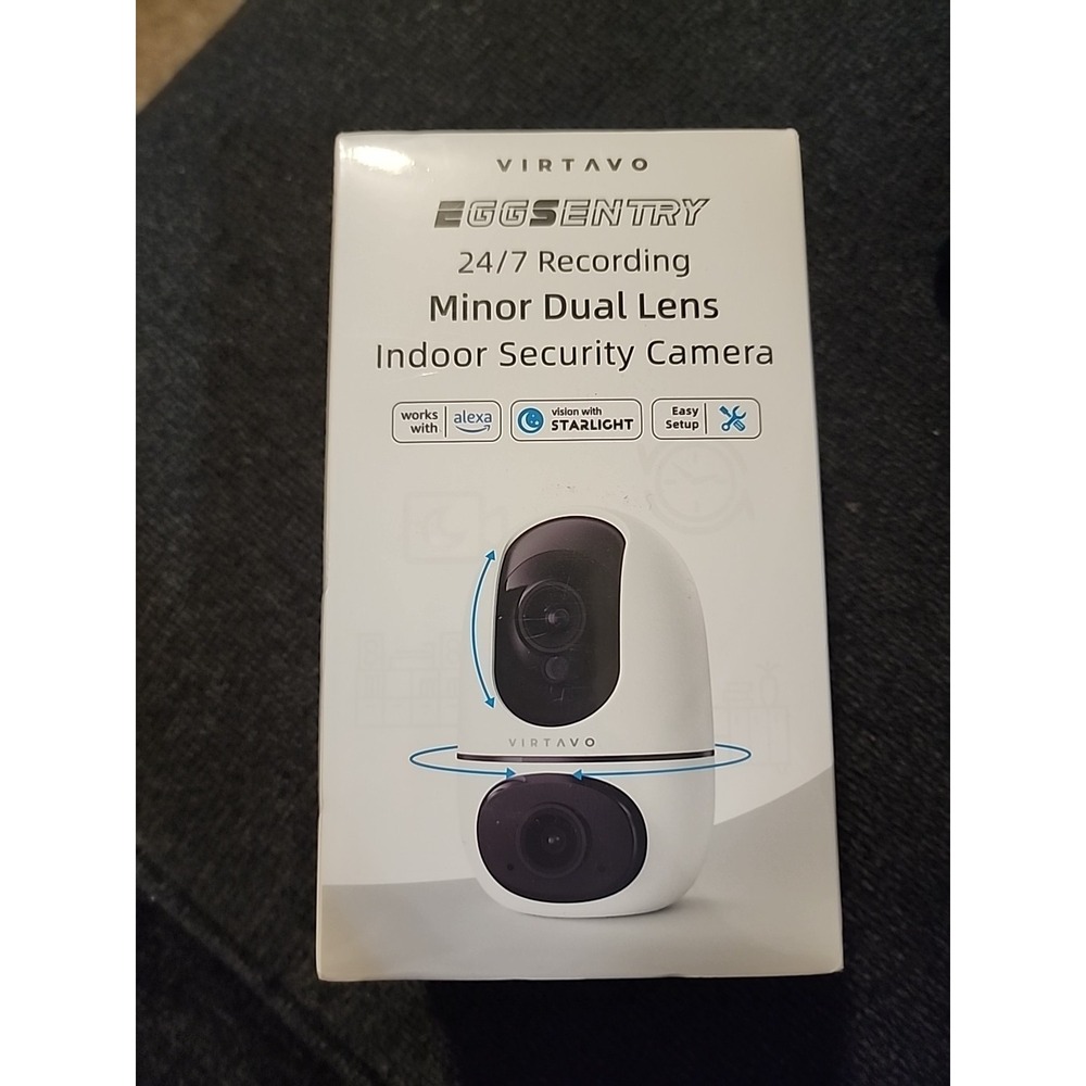VIRTAVO EggSentry 24/7‎ Recording Minor Dual Lens Indoor Security Camera